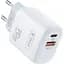 Зарядний пристрій Celebrat C-H3 Type C+USB QC3.0 20W Charger + Lightning Cable White - мініатюра 1