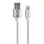 Дата кабель USB 2.0 AM to Lightning 1m nylon silver Vinga (VCPDCLNB1S) - мініатюра 2
