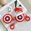 Силіконовий футляр Marvel & DC series для навушників AirPods 1/2 + кільце Капітан Америка / Червоний - мініатюра 3