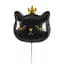 Фольгированный шарик JS Balloon "Котик с золотой короной" 10 шт наполнение воздухом или гелием для тематических вечеринок Черный - миниатюра 1