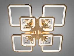 Стельова LED-люстра Diasha 8157/4+4G 190W, 60x60x12 см, 3 кольори світла, диммер, пульт - мініатюра 4