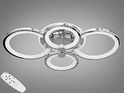 Стельова LED-люстра Diasha 8022/4HR 70W, 3 кільця, 3 кольори світла, Ø40x62 см, диммер, пульт - мініатюра 2
