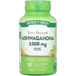 Ашваганда Nature's Truth Extra Strength Ashwagandha усилена 3000 мг 90 капсул быстрого высвобождения