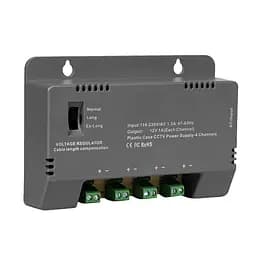 Блок живлення Kraft KRF-1204B (4CH) 60W, 4 канали навантаження, 12V/1A на 1 канал, з регулятором напруги для компенсації довжини кабелю (43-00144) - мініатюра 3