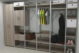 Шафа Гардероб Уні секція 5 серії Конект Ferrum-decor 220x60x50см Сірий метал ДСП Дуб Сонома Трюфель 32 мм (FRD-104518) - мініатюра 3