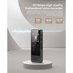 Цифровий bluetooth диктофон ZOOAOXO V200 64 ГБ чорний - мініатюра 3