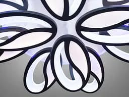 Люстра стельова LED Diasha 8090/8+4BK, 190W, 4100K, чорний метал, сучасний стиль для дому - мініатюра 4