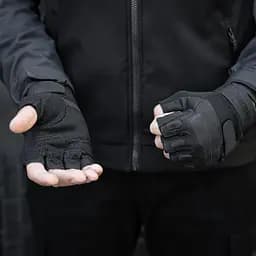 Мотоциклетні безпалі рукавички (з захисною вставкою) Чорний Xl - мініатюра 4