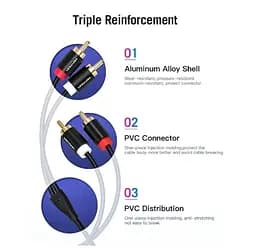 Комутаційний кабель 2xRCA-2xRCA Vention VABR06B100 1 м Black - мініатюра 4