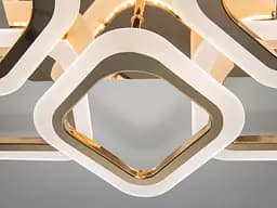 Люстра стельова LED Diasha AS8060/4+4G Dimmer, 80W, 4400 лм, золото, для вітальні, спальні, коридору - мініатюра 4