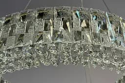 Підвісна кришталева LED-люстра кільце Linisoln 50033-500 50 см 80 Вт із димером для спальні та вітальні до 16 м2 - мініатюра 4