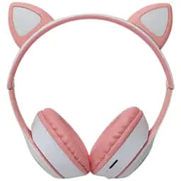 Дитячі навушники Cat MZ-023 Bluetooth RGB підсвічування FM microSD з котячими вушками біло-рожевий - мініатюра 3