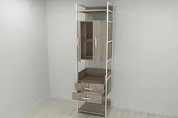 Шафа Гардероб Уні секція 5 серії Конект Ferrum-decor 220x60x50см Білий метал ДСП Дуб Сонома Трюфель 32 мм (FRD-104522) - мініатюра 9