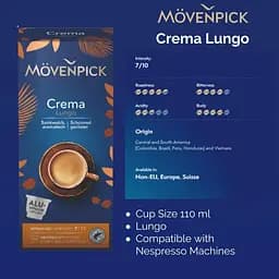 Кава натуральна Movenpick Crema Lungo Capsules в капсулах 10 шт. - мініатюра 6