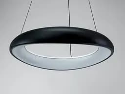 Стильна підвісна LED люстра кільце для спальні Diasha 0470A BK чорна 52 см 36W регульована за висотою - мініатюра 4