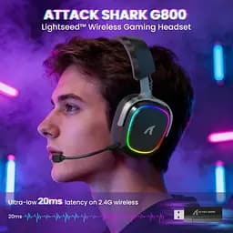 Навушники ATTACK SHARK G800, об'ємний звук 7.1, Bluetooth/2.4G для ПК, PS5, PS4, Xbox black - мініатюра 8