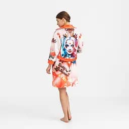 Халат жіночий з плюшевого велюру ексклюзивний Harley Quinn 18336 2XL-3XL - мініатюра 4