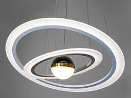 Стельова люстра LED Diasha 2391-600+400WH, 85W, 4675 лм, білий, сучасний стиль для низьких стель - мініатюра 3