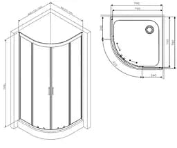 Душове огородження 5-corner Pivot AM.PM Gem 90×90 см, без піддону, хром профіль W90UG-405-9090-MT - мініатюра 4