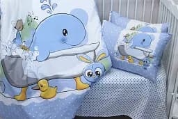 Комлпект постільної білизни у ліжечко Tag Tekstil Whale для немовлят Кит - мініатюра 2