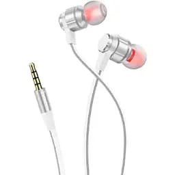 Провідні вакуумні навушники Hoco M85 Platinum sound universal earphone with mic, 3.5mm, 1.2m, silver