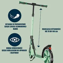 Самокат Hudora Bigwheel Advanced 205 Black-Green (14151) - мініатюра 2