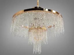 Люстра кришталева Diasha 376-800GD золото LED 165Вт багатоярусна підвісна - мініатюра 3