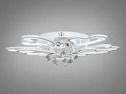 Світлодіодна стельова люстра з пультом Diasha 8154/6+3WH біла, пелюстки, 135 Вт, 82 см, до 22 м2 - мініатюра 3