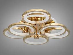 Люстра стельова LED Diasha 8022/3+3G, 90W, 3200K-6500K, золото, сучасний стиль для дому - мініатюра 4