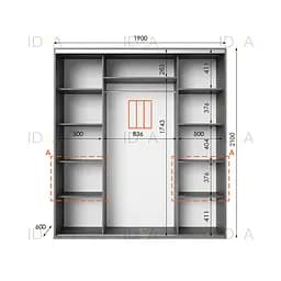 Шафа-купе Idea серія 7 190 x 60 x 210 см Венге темний - мініатюра 2