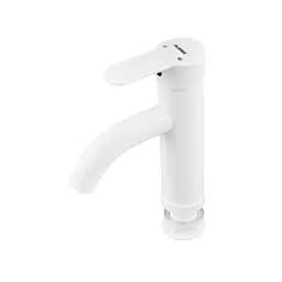 Змішувач для умивальника Plamix RAUL-001-B white PM0652, Білий - мініатюра 5