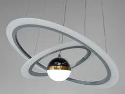 Стельова люстра LED Diasha 2391-600+400GR 85W, сіра, для кафе, вітальні, спальні - мініатюра 4