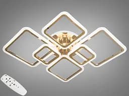 Люстра стельова LED Diasha A8160/6G, 150W, 3200K-6500K, акрил, сучасний стиль, диммер, RGB підсвітка