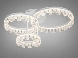 Сучасна стельова LED-люстра Diasha MX78204/1+1WH 87W, три акрилові кільця, 3 режими світла, 60x45 см - мініатюра 4