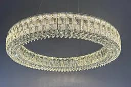 Підвісна кришталева LED-люстра кільце Linisoln 50033-500 50 см 80 Вт із димером для спальні та вітальні до 16 м2 - мініатюра 5