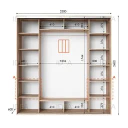 Шафа-купе Idea серія 4 230 x 60 x 240 см Дуб сонома - мініатюра 2