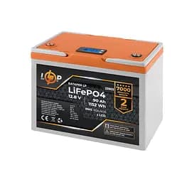 Акумулятор LP LiFePO4 12,8V - 90 Ah (1152Wh) (BMS 80A/40А) пластик LCD для ДБЖ - мініатюра 2