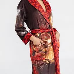 Халат жіночий з плюшевого велюру ексклюзивний Japan 18331 L-XL - мініатюра 4