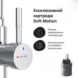 Змішувач для кухні з гнучким виливом AM.PM X-Joy S EcoStart чорний/хром F85B07602 - мініатюра 5