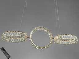 Кришталева LED-люстра кільця Diasha D8893/250x3B G, 68W, пульт, золото, 82 см - мініатюра 2
