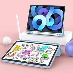 Чохол-книжка BeCover Tri Fold Soft TPU з кріпленням Apple Pencil для Apple iPad Air 4 10.9 2020/2022 Light Blue (706752) - мініатюра 4