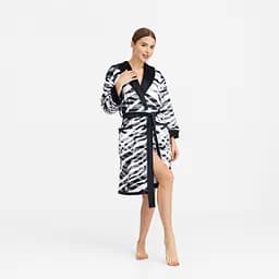 Халат жіночий з плюшевого велюру ексклюзивний Striped 18303 L-XL - мініатюра 3