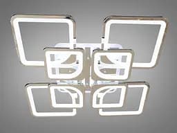 Люстра стельова LED Diasha 8060/4+4HR, 190W, 3200K-6500K, хром, сучасний стиль для кухні, вітальні, спальні, дитячої, коридору - мініатюра 2