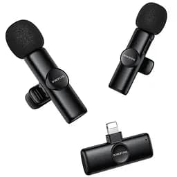 Петличний бездротовий мікрофон Borofone BFK16A Winner dual-mic Type-C Black - мініатюра 4