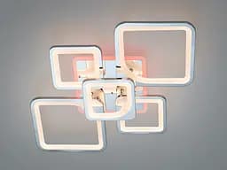 Люстра стельова LED Diasha 8060/2+3HR, 95W, 3200K-6500K, хром, сучасний стиль для дому, з пультом, диммером, акриловий плафон - мініатюра 2
