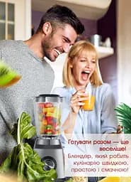 Блендер стаціонарний з кавомолкою 2 в 1 Вітек 2800 Вт, блендер для смузі, блендер подрібнювач кухонний з скляною чашою, блендер для коктейлів, Сірий - мініатюра 7