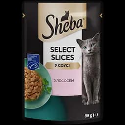 Набір вологого корму для котів Sheba: з лососем в соусі - 15 шт. + з куркою та яловичиною в соусі - 5 шт. 1.7 кг (20 шт. х 85 г) - мініатюра 2