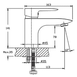 Змішувач для умивальника Haiba COLUMBIA 001 (HB0038) - мініатюра 2