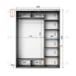 Шафа-купе Idea серія 1 180 x 60 x 240 см Венге темний - мініатюра 2