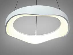 Сучасна підвісна LED люстра хвиля для кухні Diasha 0471A WH біла 50 см 36W регульована за висотою - мініатюра 3